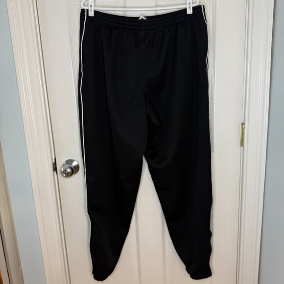 Nike Jet Black White Swoosh Athletic Joggers Zip Leggings Size XL - Picture 6 of 8